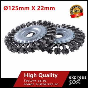 2 Stk 5" Drahtbürste Für Flex Winkelschleifer 125 x 22 mm Gezopft Scheibenbürste - Bild 1 von 11