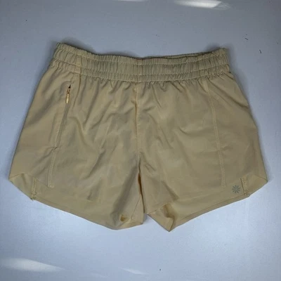 Pantalones Cortos Athleta Girl Heart The Hustle 2.5" Forrados Amarillo Talla L 12 (#250) Foto 1 de 4
