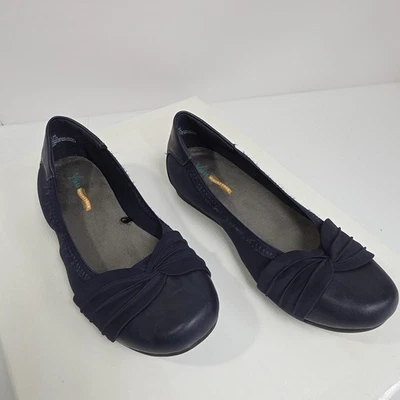 Zapatos planos de espuma viscoelástica Yuu para mujer talla 7,5 azul punta redonda cómodos Foto 1 de 4