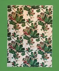 Rose Cumming Chestnut Leaves Chintz Fabric Sample 26x35 Botanical Pink Stripe - Picture 1 of 5