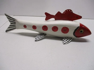 JAMES VANNET RED & WHITE~ FISH SPEARING DECOY~ICE FISHING LURE - Image 1 of 4