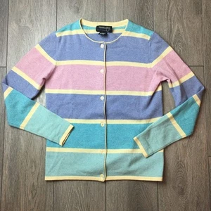 Vintage Country Shop 100% Kaschmir Colorblock Streifen Größe S - Bild 1 von 6