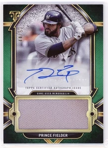 2024 Topps Triple Threads Prince Fielder Green Jersey Auto /50 #AJR-PF Brewers - Picture 1 of 2