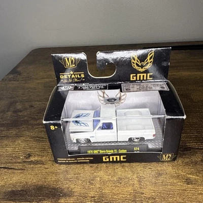 M2 Machines S74 Auto Trucks 1976 GMC 76 Sierra Grande 15 Trans Am 1:64 White - Image 1 of 4