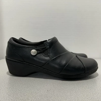 Zapatos para mujer Clark's talla 8 negros con cremallera lateral de cuero Foto 1 de 4