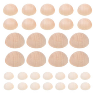 150Pcs Natural Unfinished Wood Half Balls for Crafts and DIY Projects