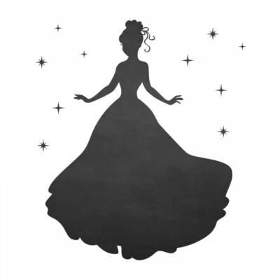 004 Prinzessin selbstkleben Tafelfolie/ Kreidefolie inkl. 3 Stück Kreide 700x900 - Bild 1 von 4