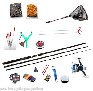 Carbo 12ft Float Fishing Starter Kit Rod,Reel,Line,Rod Rest,Hooks,shot,Bait Net - Picture 1 of 1