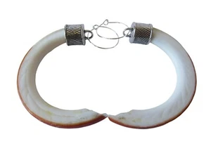 Pendientes colgantes dientes de castor/colmillo joyería hueso animal E635 - Imagen 1 de 3