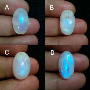 Ultimate Rainbow Moonstone Cabochon Oval Shape Loose Gemstone Jewelry For Making - Picture 1 of 13
