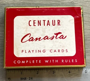 Vtg 1950's Centaur Canasta Playing Cards w/ Rules Rules Box Complete! - Picture 1 of 5