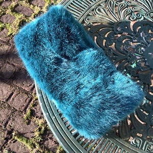 Top shop Faux Fur Snood Neck Warmer In Teal - Picture 1 of 3