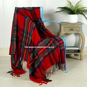Luxury Lightweight Acrylic Soft Throw Indian Handmade Twin Wool Bed Sofa Blanket