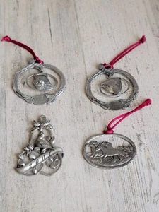Metal dove fox bear horse ornament Xmas animal set - Picture 1 of 7