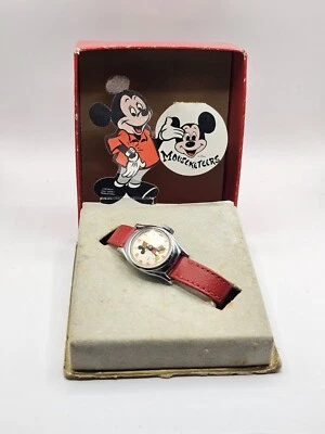 Винтажные наручные часы 1950-е US Time WDP Mickey Mouse и оригинальная коробка - Изображение 1 из 4
