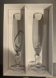 2 BRAND NEW WATERFORD MARQUIS CRYSTAL SWEET MEMORIES 9 1/8" TOASTING FLUTES BOX - Picture 1 of 2