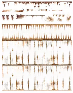 Weathering Freight Rust Dent Stain HO Scale 1:87 Decals 8.5"x11" - Picture 1 of 1