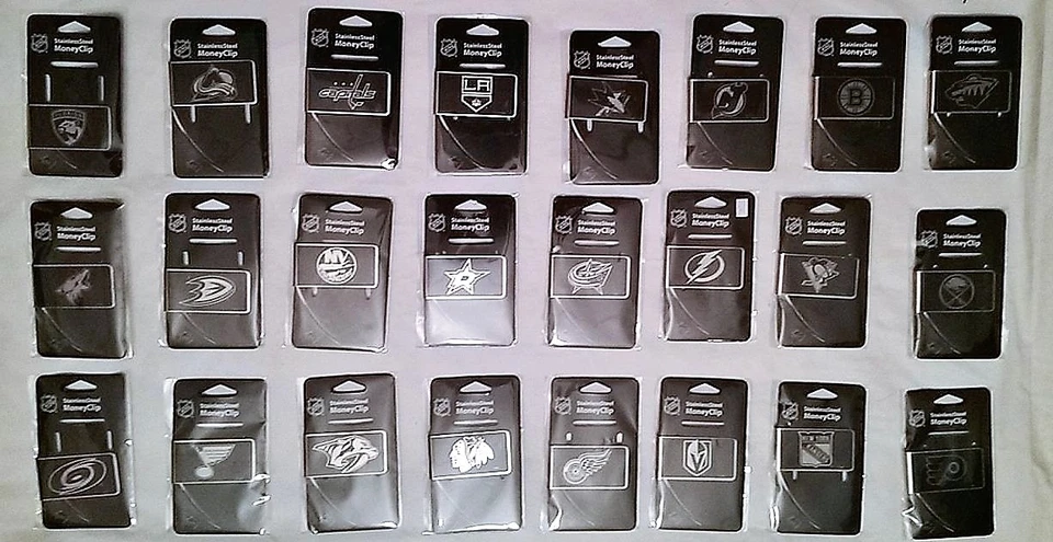 NHL BLACK STEEL MONEY CLIP ASSORTED TEAM  - Image 1 of 1