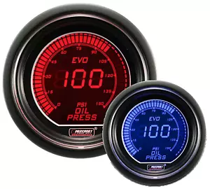 52mm Evo Red/Blue Electrical Oil Pressure Gauge with sender - Picture 1 of 2