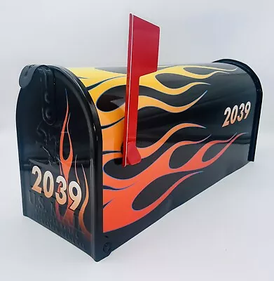 Hotrod mailbox For Mom And Dad, Custom Flame job Gift, Pinstriping - Image 1 of 4