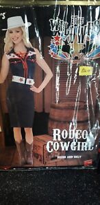 Wild West Kansas Vaquera señoras Vestido de fantasía Traje Tamaño 12-14