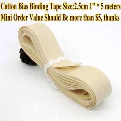 Cotton Bias Bindnig Tape 1"width 5meters DIY Garment Accessories Handmade Tape - Image 1 of 4