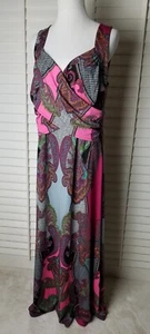 Venus Womens Maxi Dress Multicolor paisley Sleeveless Long Stretch Size XL - Picture 1 of 6