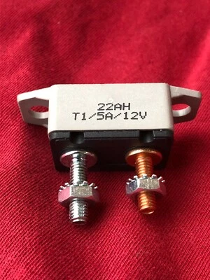 Remolque autocaravana 12 voltios 5 amperios 22AH T1 DISYUNTOR fusible restablecimiento automático automotriz nuevo Foto 1 de 4