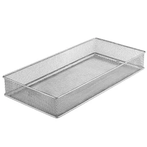 Silber Mesh Schublade Organizer Eimer, Büro Schreibtisch Organizer Korb 6 x 12 1591 - Bild 1 von 2