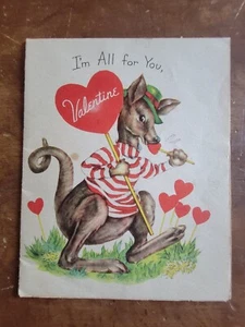 "I'm All For You"" Piruletas Corazón de Canguro De Colección Años 1940 GB Hechas en San Valentín - Imagen 1 de 3