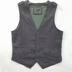 21 Men Vest Waistcoat Mens Large Gray Knit Back Stretch Adjustable V-Neck - Picture 1 of 9