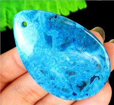 51x34x7mm Blue Crazy Lace Agate Teardrop Pendant Bead BT79267