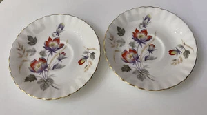 Vintage 2 X Royal Albert Water Meadow Bone China Coffee Saucers Only - Picture 1 of 4