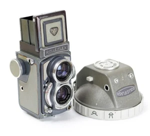Rolleiflex 4x4 Baby Grey TLR Schneider Kreuznach Xenar 3.5/60mm No.2061546 Flash - Picture 1 of 13