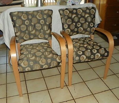 Pair of Retro Mid Century Birch Armchairs / Chairs  (PR12) - Image 1 of 4