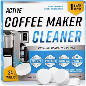 Coffee Machine Cleaner Descaler Tablets - 24 Count for Drip and Espresso Machine - Picture 1 of 12