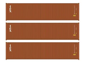 Walthers Scenemaster 18255 HO Scale 40' Fully Corrugated Container - 3-Pack TEX - Picture 1 of 1