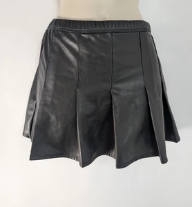 Falda corta Abercrombie Niños 11/12 Negra Imitación Cuero Niñas Plisada Preppy - Imagen 1 de 5
