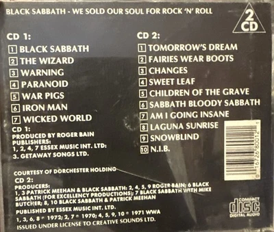 We Sold Our Soul For Rock N Roll By Black Sabbath (2CD, 1996) Missing Front Cove - Image 1 of 2