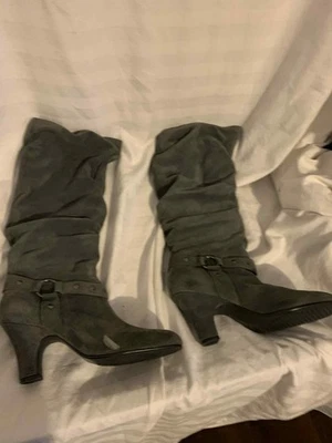 Botas aerossóis femininas camurça tamanho 12 cinza (67EN) - Imagem 1 de 4