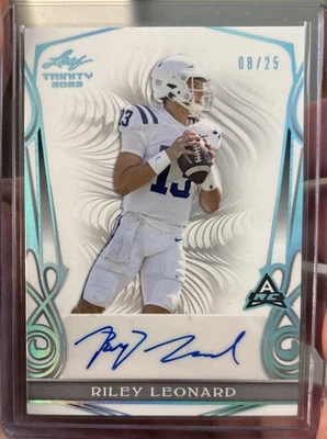 2023 Leaf Trinity - Riley Leonard RC Autographed - #8/25 - Notre Dame/colts QB - Image 1 of 2
