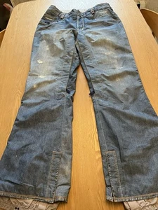 Burton Blue Denim Gore-Tex Snowboard Ski Snowmobile Pants. Women’s Large - Picture 1 of 10