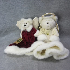 Boyds Ariella Angelfrost Holiday Bears Red N White w Halos 12" Plushy - Picture 1 of 11