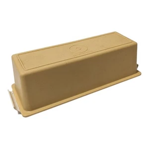 VTG 70s Tupperware Butter Dish Keeper Harvest Gold Top 637-9 Almond Base 636-12 - Picture 1 of 5