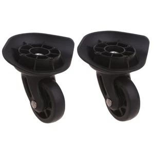 Trolley Casters Single Row 360 Degree Swivel Suitcase 2pcs Black - Picture 1 of 9