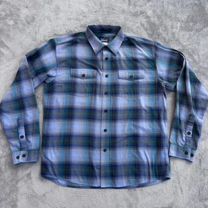 Patagonia Hemd Herren mittelblau kariert Bio Baumwolle Knopfleiste Langarm - Bild 1 von 9