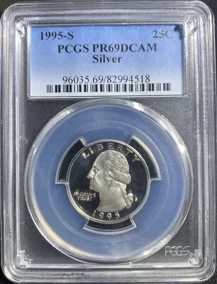 1995-S PCGS PR69DCAM Silver 25C - Image 1 of 3