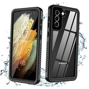 for Samsung Galaxy S21 Waterproof Case with Built-in Screen Protector Black - Picture 1 of 7