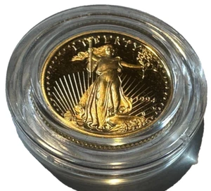 1994 GOLD PROOF AMERICAN EAGLE 1/10 OZ GOLD $5 DOLLAR COIN - Picture 1 of 6