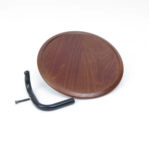 Ekornes Stressless Swing Swivel Table Brown Teak Wood Circular Round 11" - Picture 1 of 5